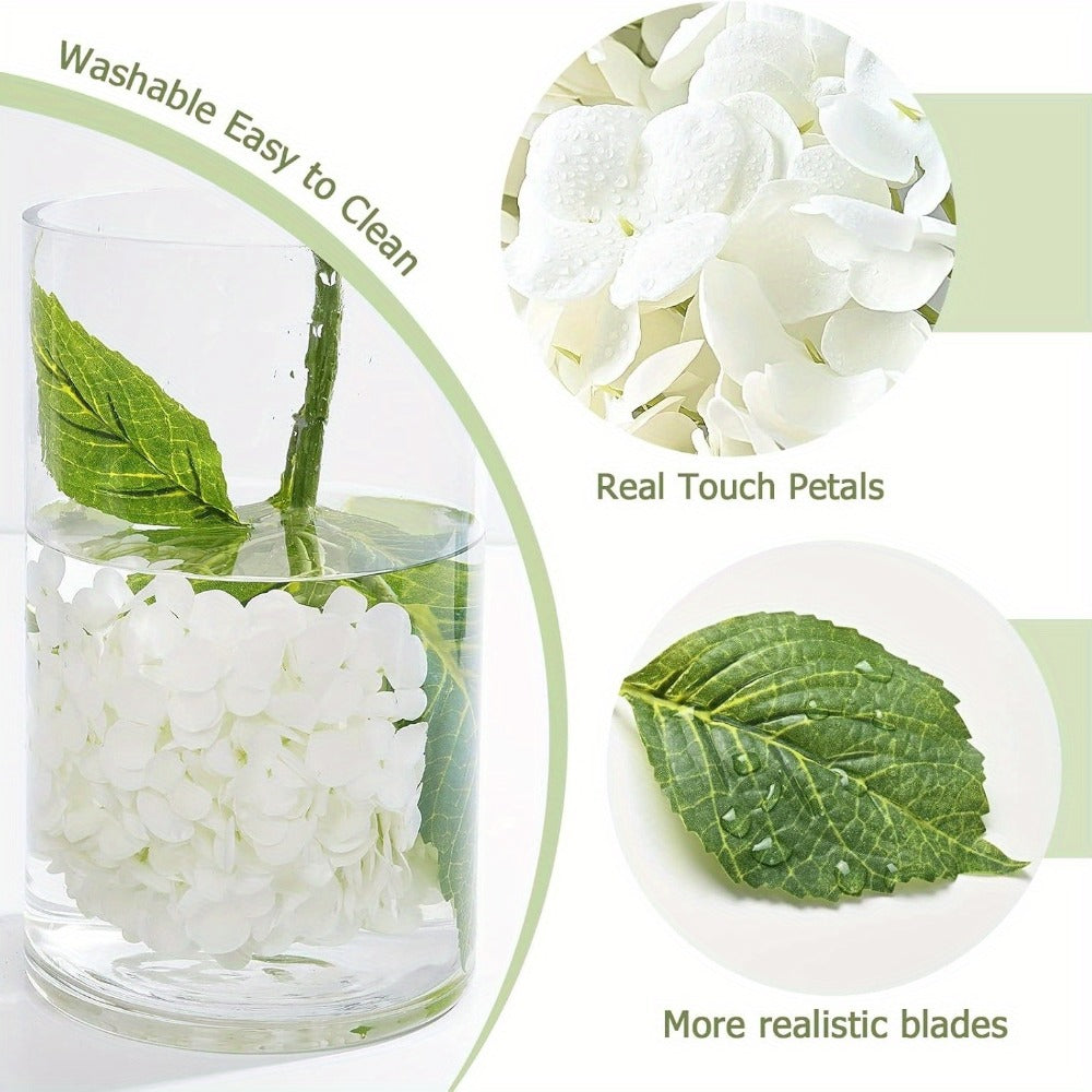 Real Touch Hydrangea Artificial Flowers 4/8pcs 21 Inch Full Latex Faux Hydrangea Stems for Wedding Table Centerpiece, Party Floral Arrangements, Home Vase Decor