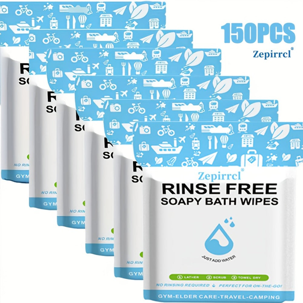 Disposable Bath Wipes No Rinse Body Wipes 11.81x11.81 Inch Large Shower Wipes for Travel Camping Outdoor Fitness Swimming Bedridden Adults Elderly Post Surgery Cleansing Wipes 50 or 125 Count