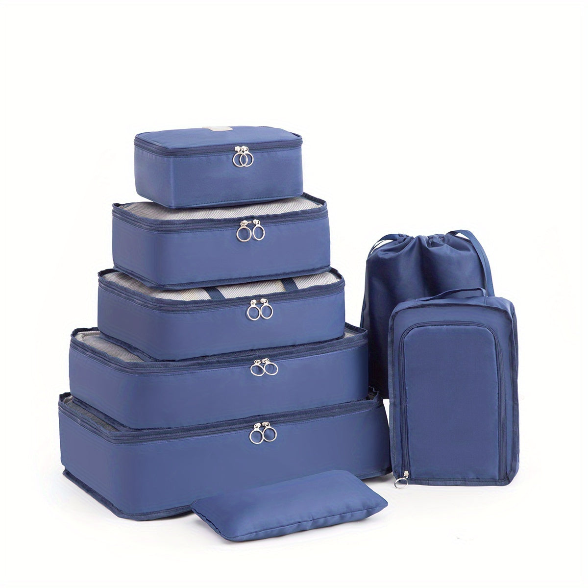Packing Cubes for Suitcases 8PCS Set Travel Luggage Organizers Compression Bags Clothing Underwear Shoe Bag for Men Women