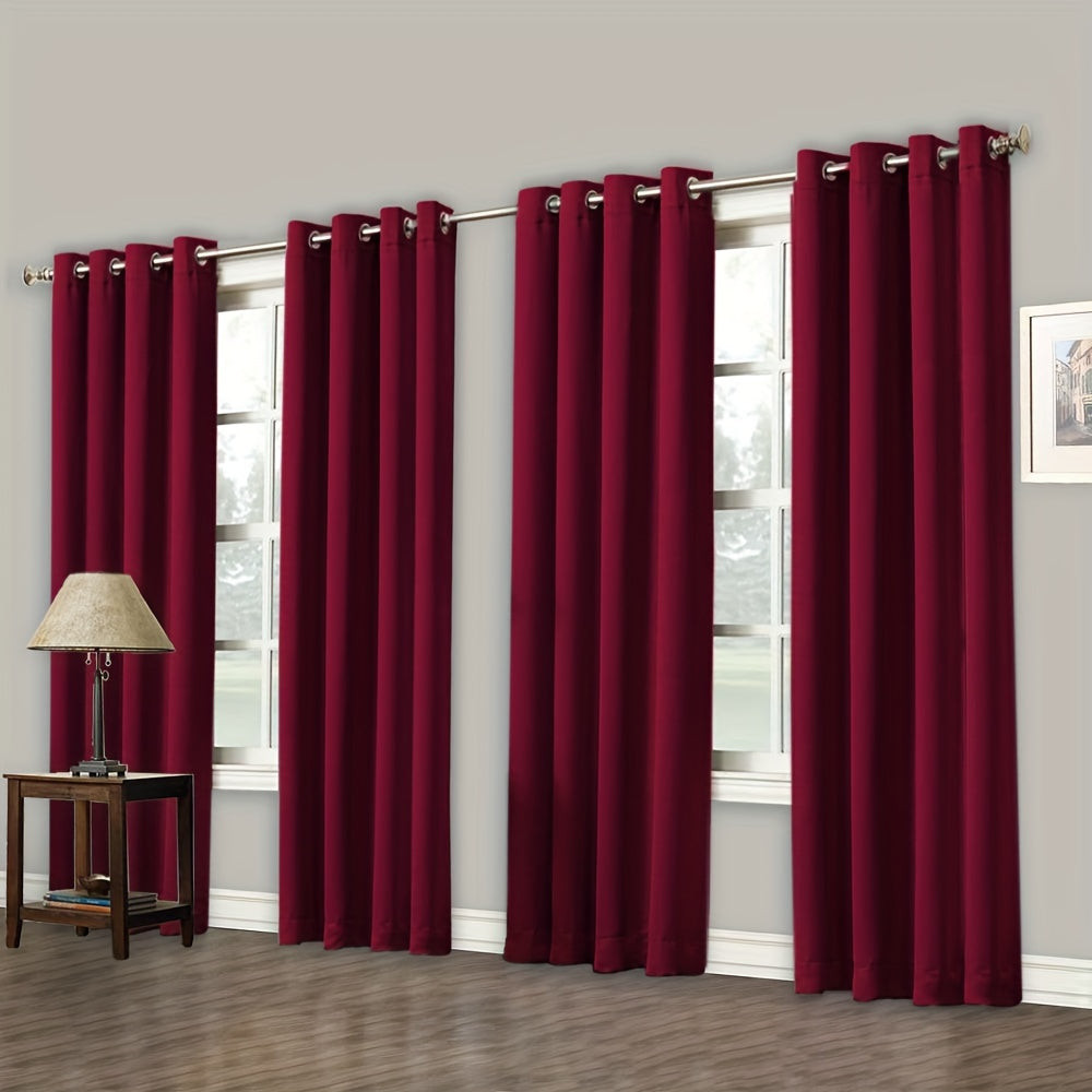 Blackout Curtains Grommet Top Room Darkening Window Drapes 4 Panels Set Living Room Bedroom