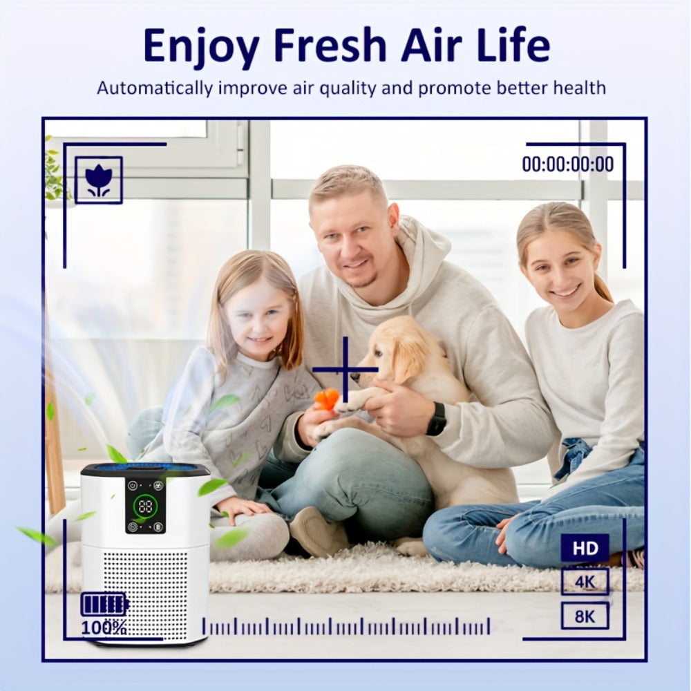 Pet Air Purifier for Home ¨C ULPA Filter Removes Dust, Odor & Smoke, Quiet Sleep Mode, Ambient Light, 4 Modes & 9 Timer Settings for Bedroom, Office & Living Room