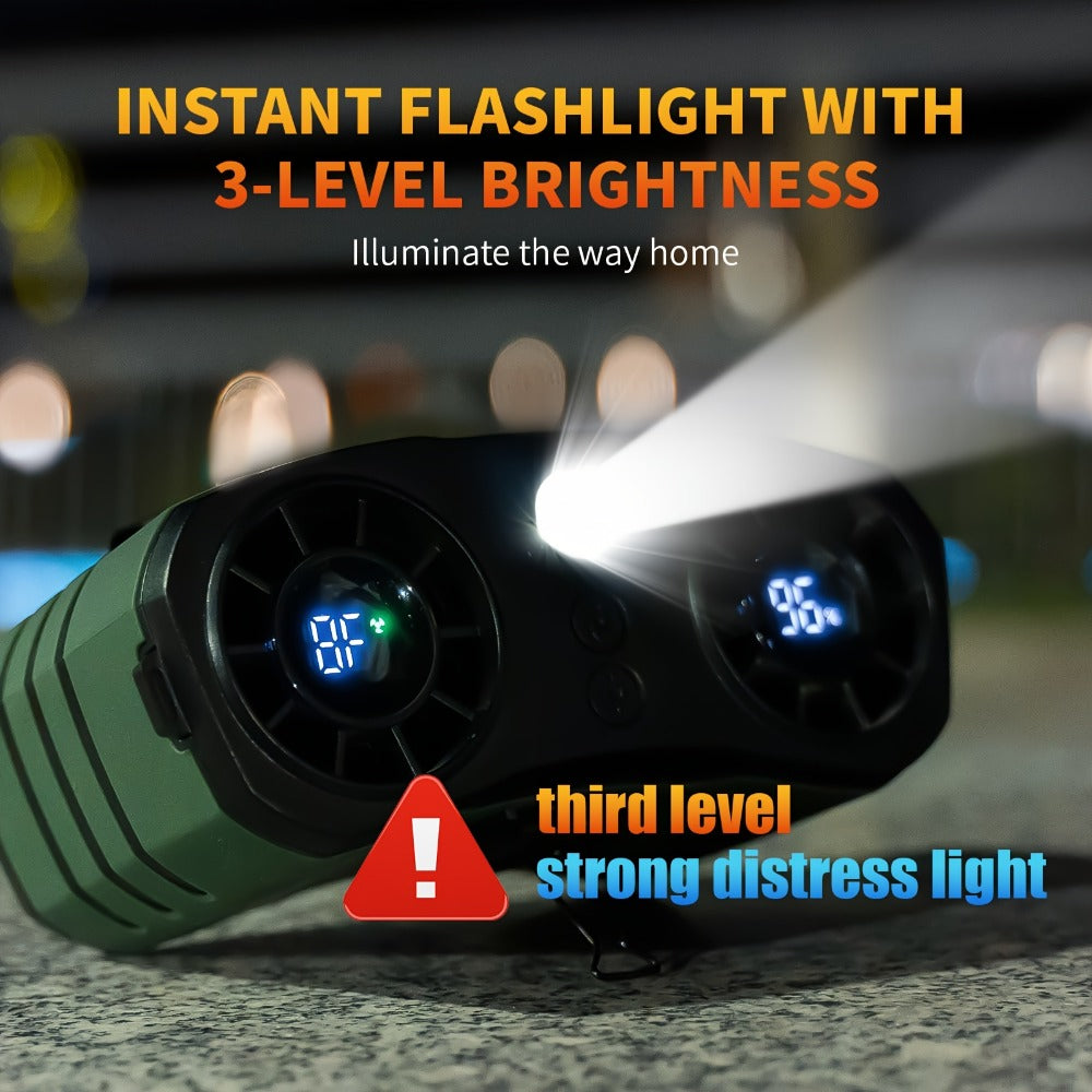 Portable Waist Fan 20000mAh ¨C Dual Vent 7W Brushless Motor, 10 Speed Levels, 4 Wearing Modes, LED Digital Display, USB-C Charging, Wearable Neck & Waist Cooling Fan for Outdoor Camping Hiking Fishing