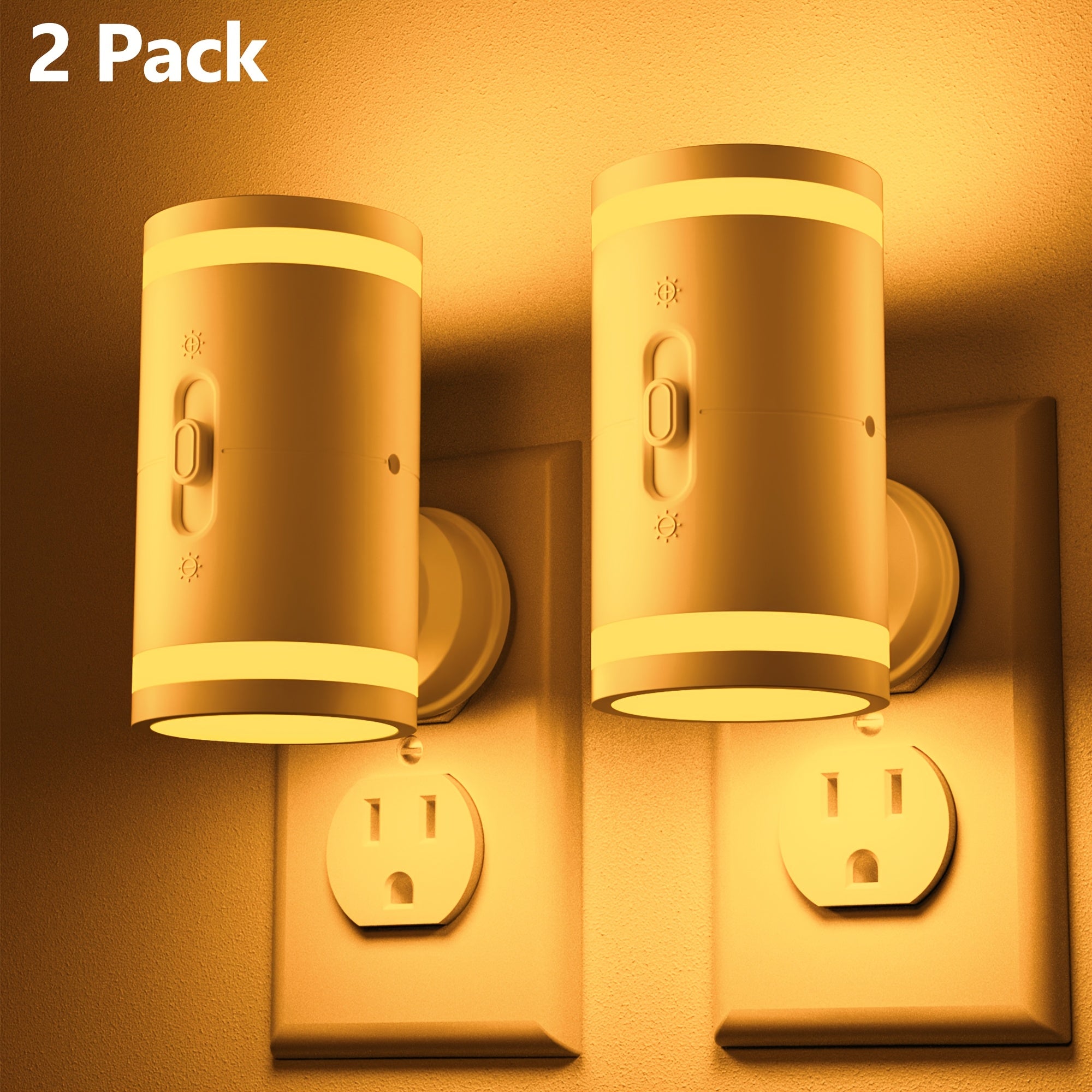LED Night Light Plug In Dusk to Dawn Sensor ¨C 5-120LM Adjustable Brightness, 3 Color Temperatures, Modern Plug-In Night Lights for Hallway, Bedroom, Staircase, Bathroom & Toddler Room, 2 or 4 Pack