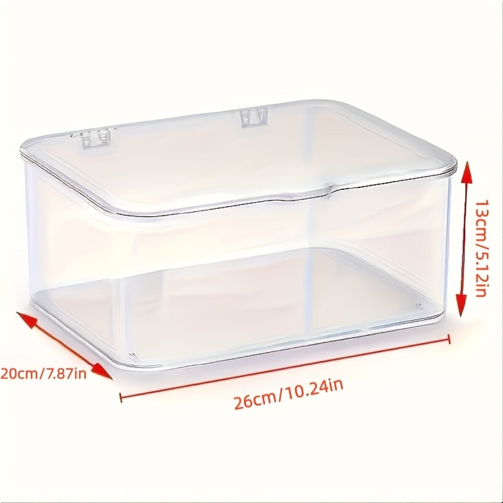 Clear Acrylic Desktop Organizer with Lid - Phone Case Storage Basket for Home Office Desk Organization