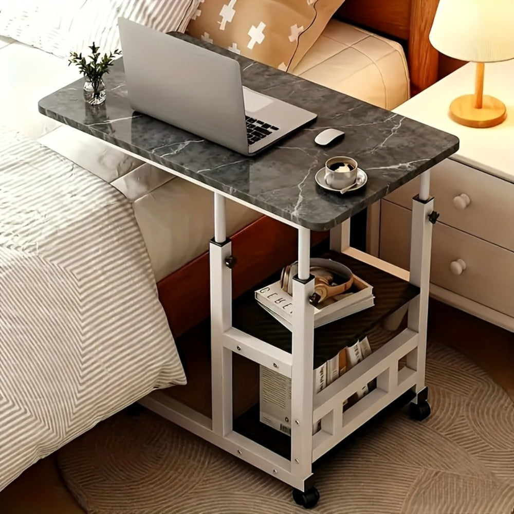 Overbed Table with Casters Adjustable Height ¨C Bedside Nursing Table for Hospital & Home Care, Rolling Laptop Desk for Elderly & Patients, Meal Tray Stand, Multiple Colors