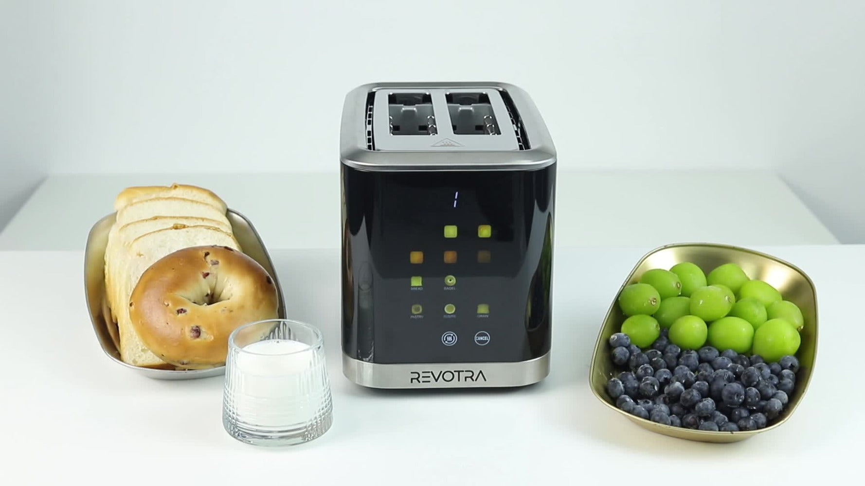 Stainless Steel Toaster 2 Slice with LED Display & Extra Wide Slots ¨C 6 Shade Settings, Defrost Reheat Cancel Functions, Removable Crumb Tray, Compact Design for Bagels, Waffles & Bread