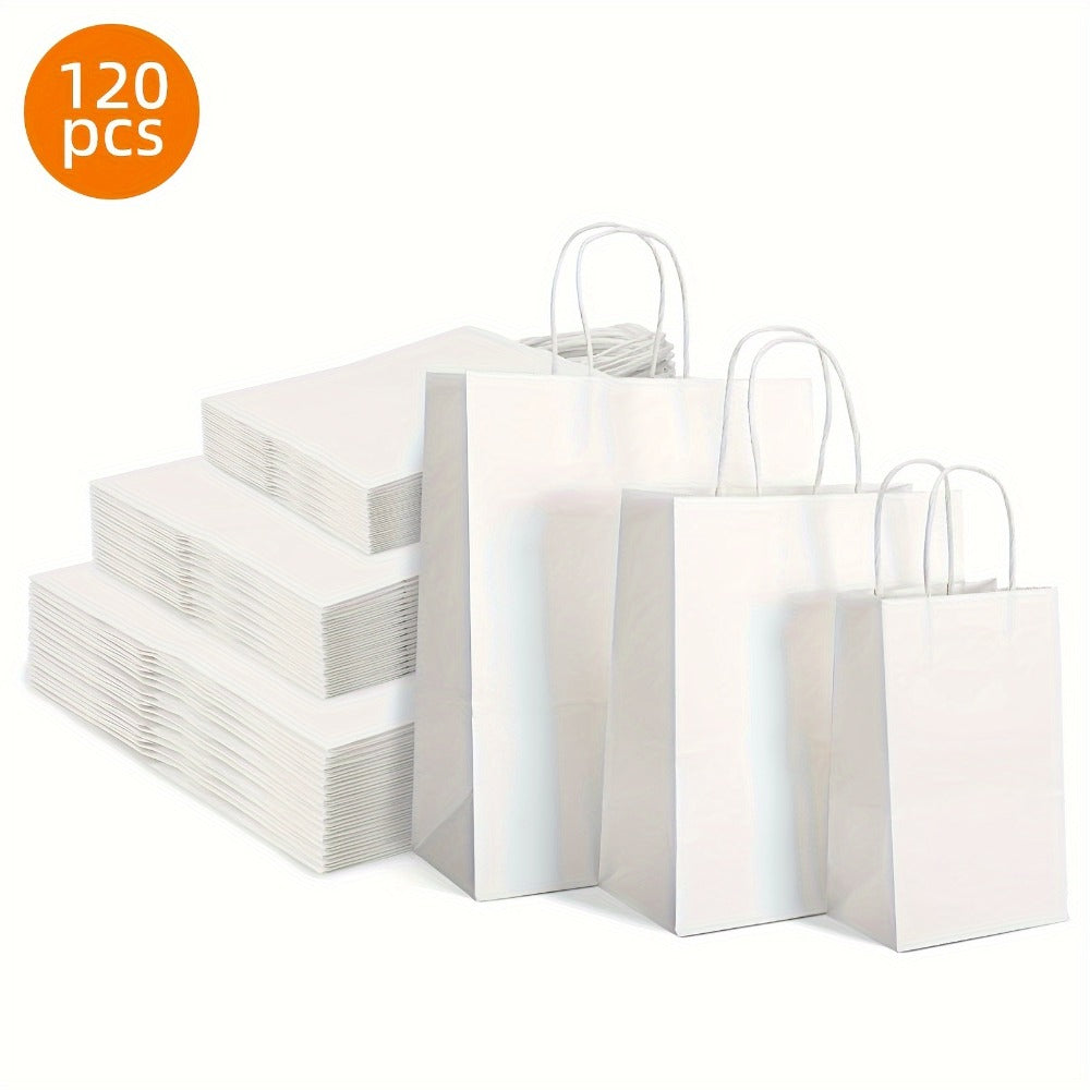 Kraft Paper Bags with Handles Bulk ¨C 75/90/120/210 Pcs Gift Bags 3 Sizes 110g Shopping Bags for Wedding Party Retail Favor Wrapping Easy Storage