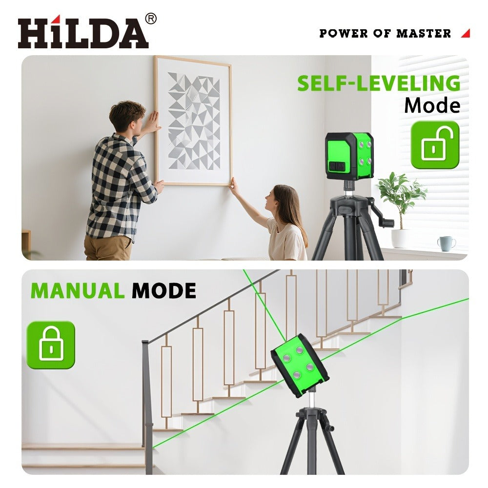 Green Laser Level Self Leveling Cross Line Horizontal Vertical Green Beam Laser with 39 Inch Adjustable Tripod Rotating Head for Home Decoration Construction Tiling Alignment