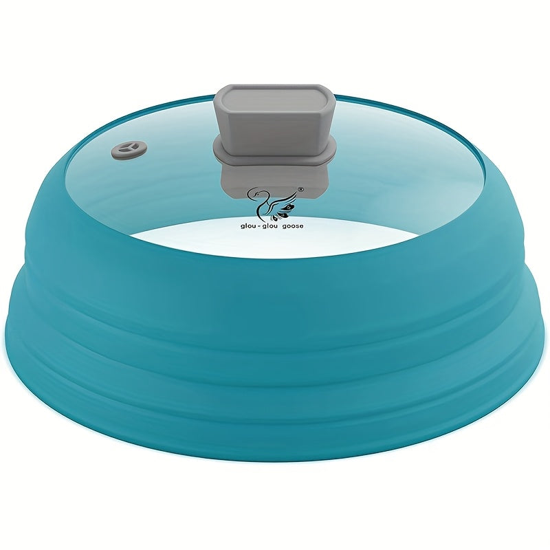 Collapsible Microwave Cover Splatter Guard with Silicone Handle - BPA Free Foldable Food Cover Lid for Microwave Oven 8.5 9.8 10.5 11.8 Inch in Black Red Grey Blue