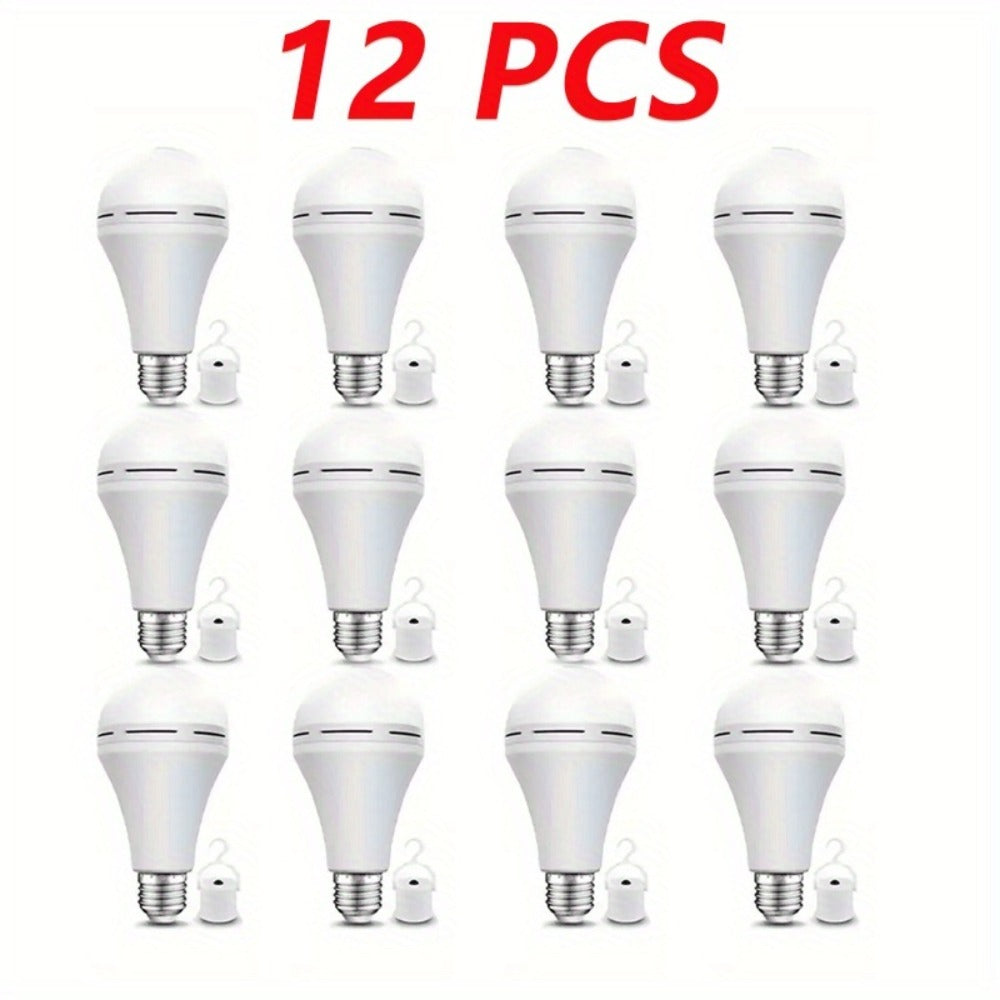 Emergency Light Bulb for Power Outages 2000mAh Rechargeable LED 6000K with Backup Battery ¨C Auto-On Failure Detection, Hangable Emergency Lighting for Home Camping Power Failure, 4 8 12 Pack