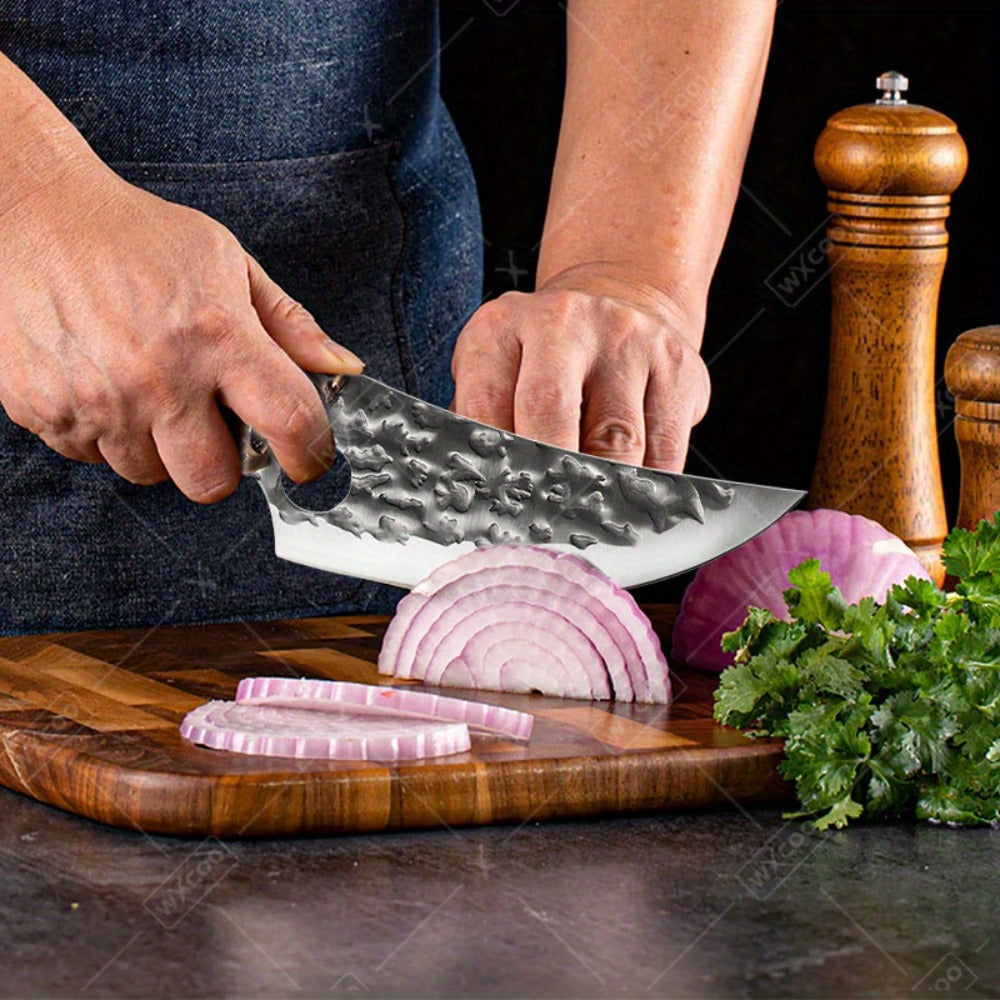 Chef Knife Set 8 PCS Professional Kitchen Knives - Stainless Steel Forged Blade, Boning Knife, Butcher Knife & Kitchen Scissors, Ultra-Sharp Full Tang Design
