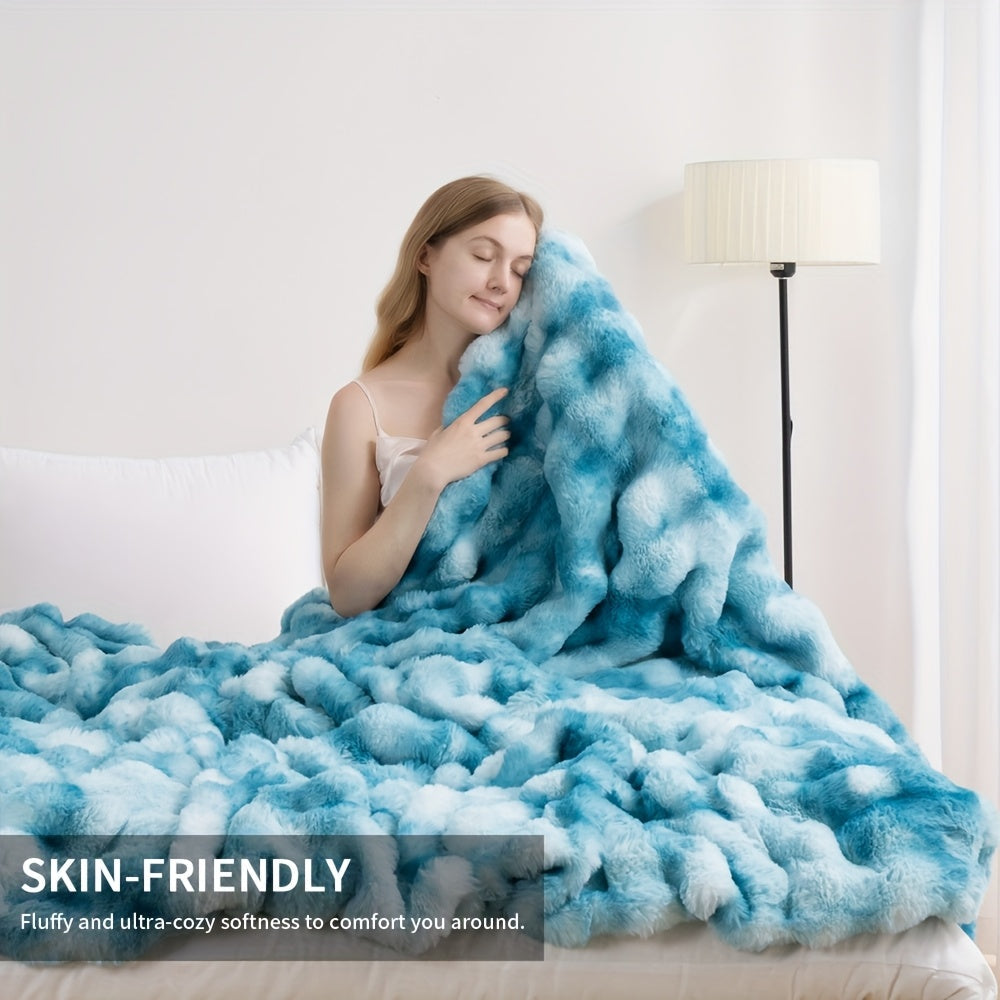 Faux Rabbit Fur Throw Blanket ¨C Ultra-Soft Plush Fleece for Bed, Couch, Sofa & Travel, All Season, 11 Colors, Throw to King Size