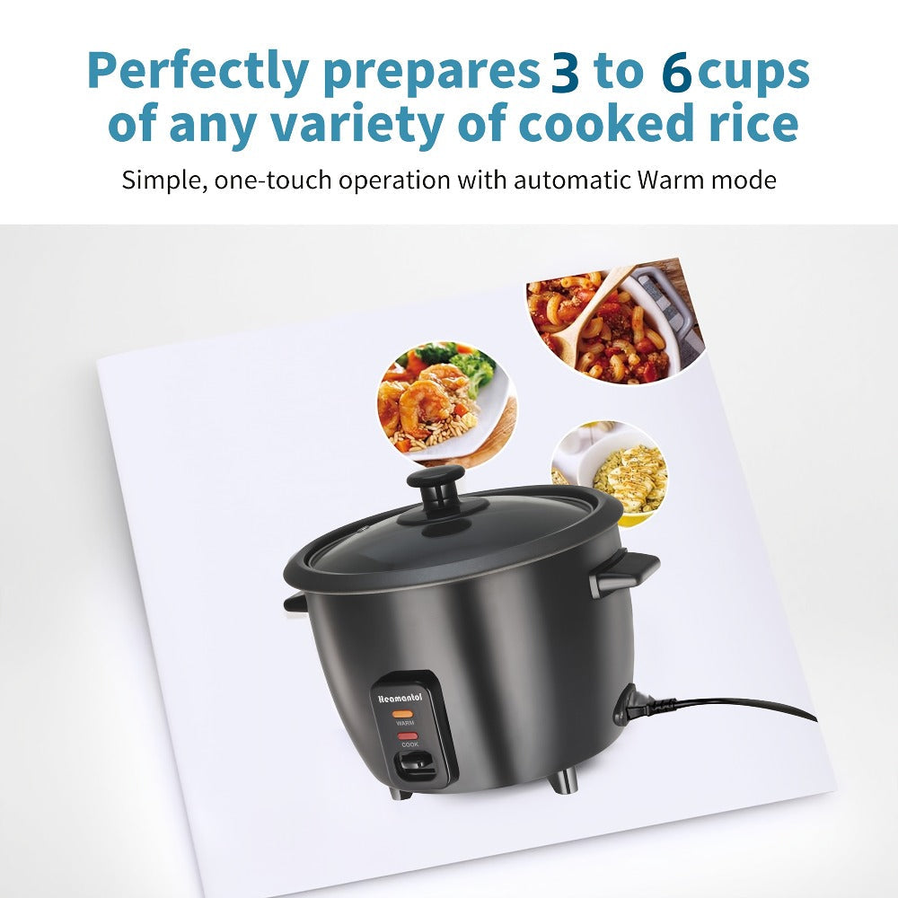 Rice Cooker & Yogurt Maker 3-Cup Nonstick ¨C 1.5Qt Multicooker with Auto Keep Warm, One-Touch Operation, Stainless Steel Inner Liner & Steamer for Grain, Oatmeal & More