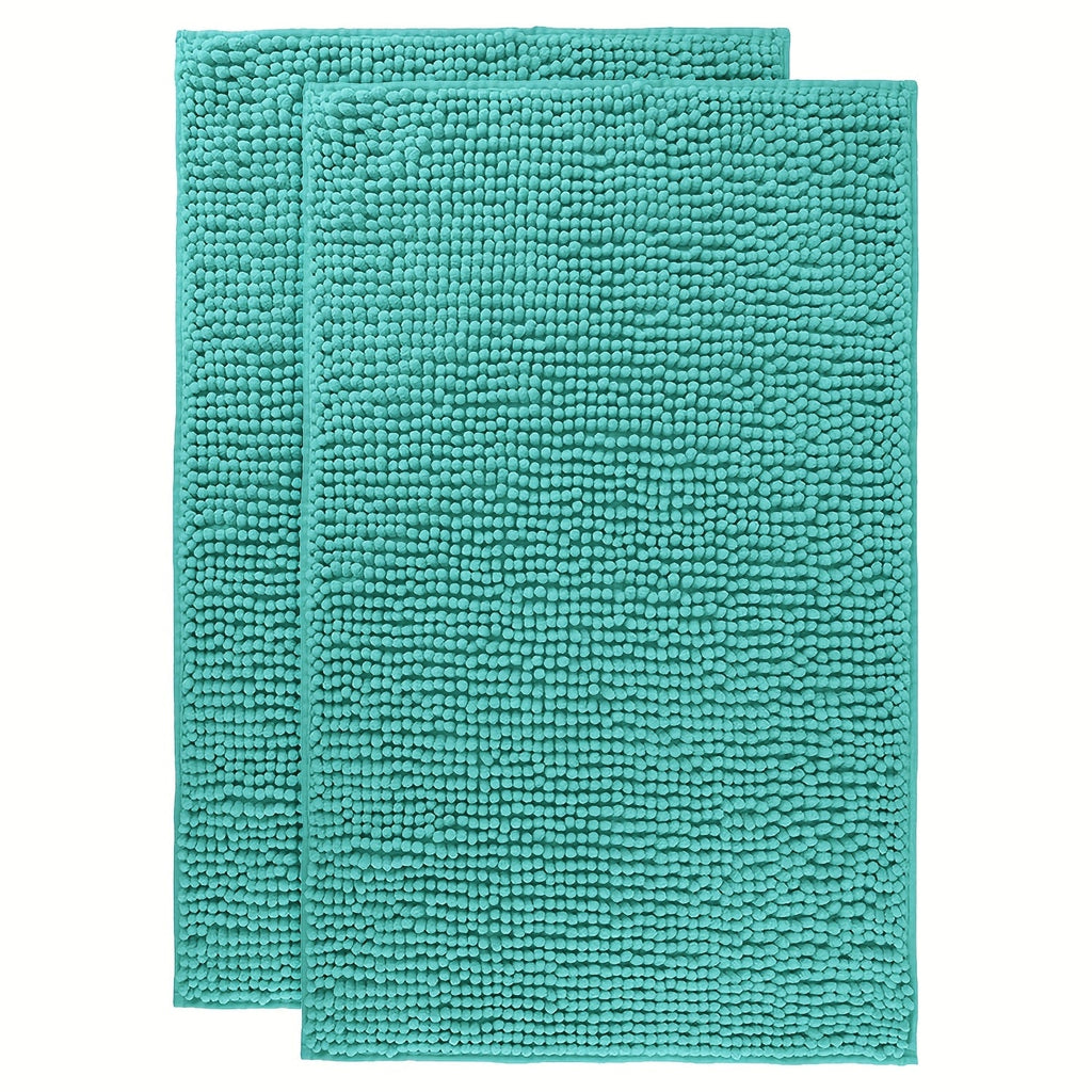 Chenille Bath Rug Extra Thick Soft Absorbent Non-Slip Bathroom Mat Machine Washable, Multiple Sizes & Colors