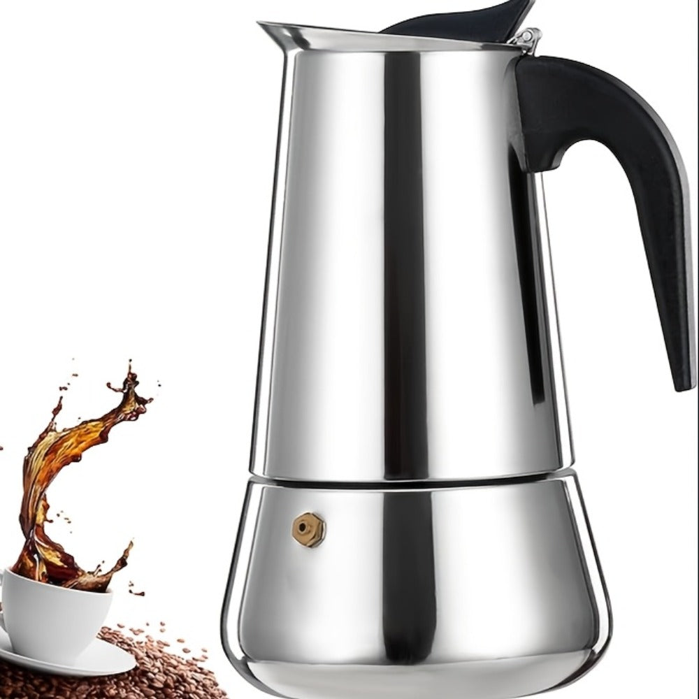 Moka Pot Stovetop Espresso Maker Stainless Steel Induction Compatible 2 4 6 9 12 Cup Italian Coffee Maker with Reusable Filter for Cuban Greek Coffee