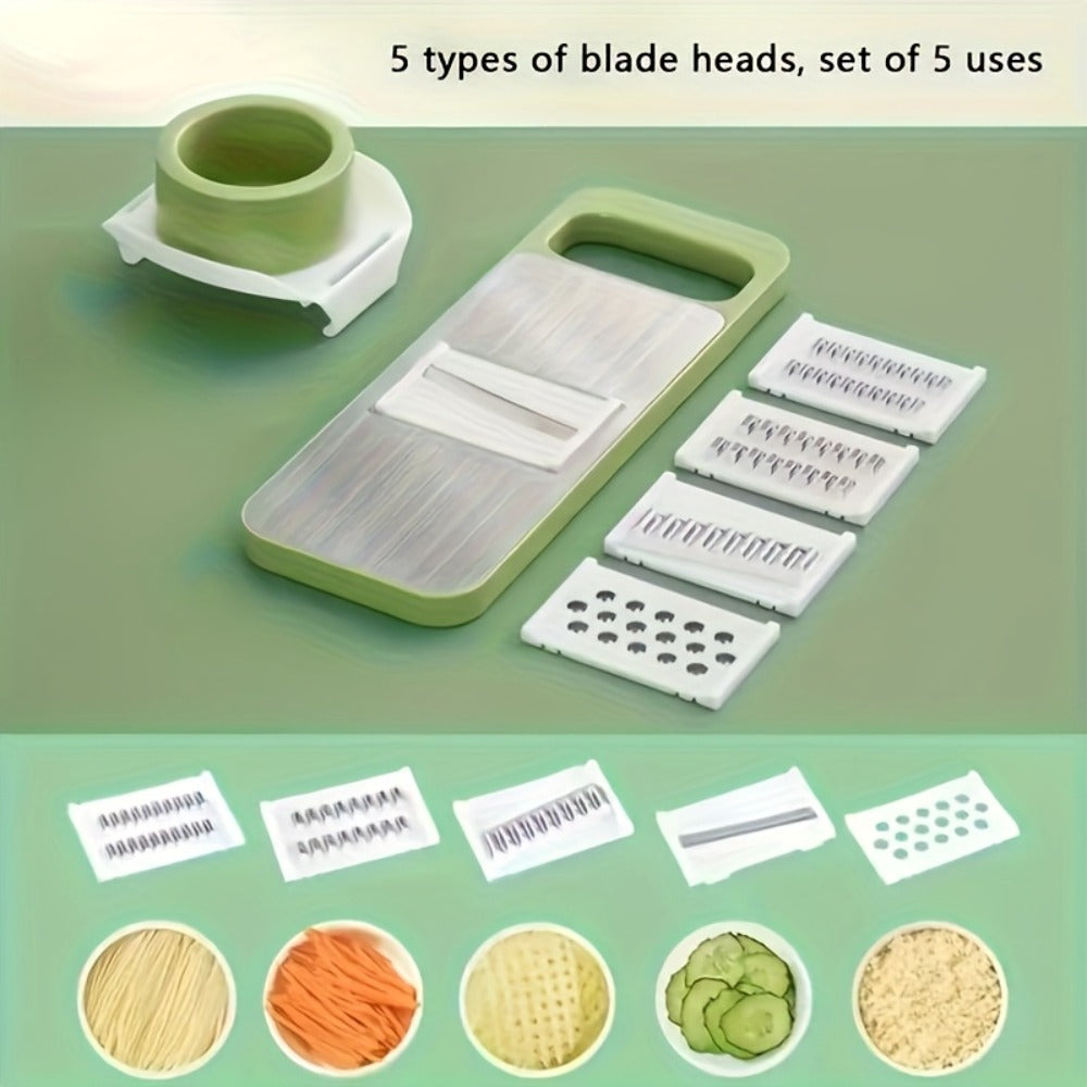 Mandoline Slicer 6-in-1 Vegetable Slicer Set with Interchangeable Blades - Stainless Steel Manual Julienne Grater Spiralizer Kitchen Tool for Potatoes Carrots Cucumbers with Safety Holder