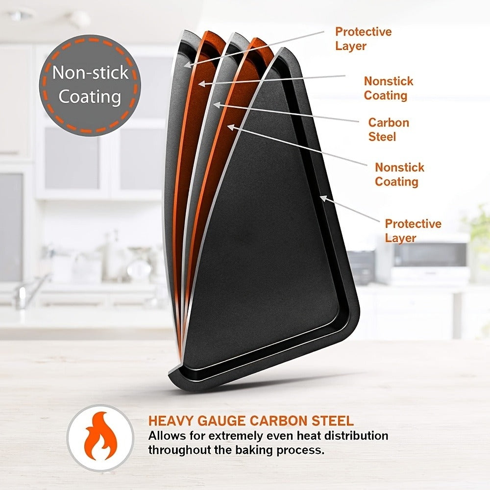 Nonstick Bakeware Set with Cooling Rack Cookie Sheet Cake Pans Loaf Muffin Pizza Pan Oven Safe Baking Pans Set for Kitchen 6 14 15 Piece