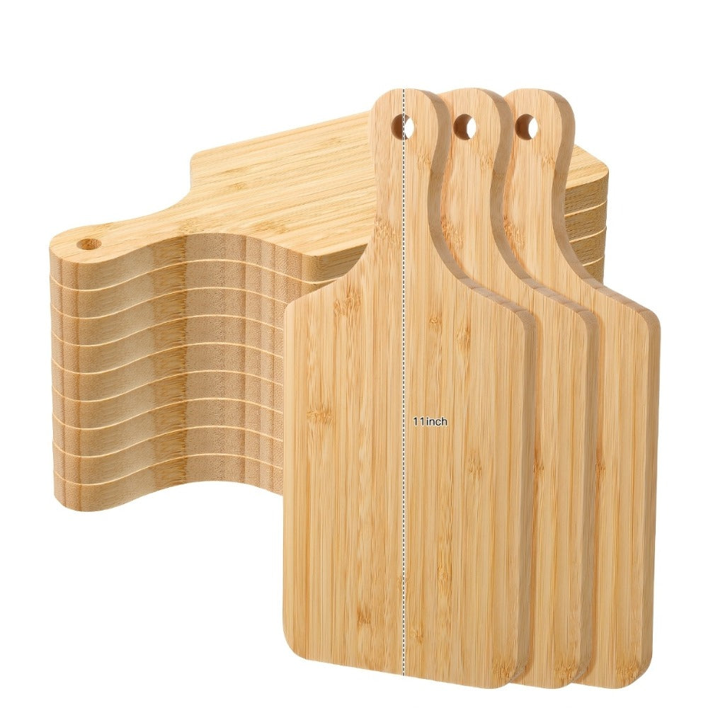 Wood Cutting Board Bulk Set 12 Pcs Laser Engraving Blanks Unfinished Wooden Chopping Board with Handle for Wedding Housewarming Mother's Day DIY Personalized Gift