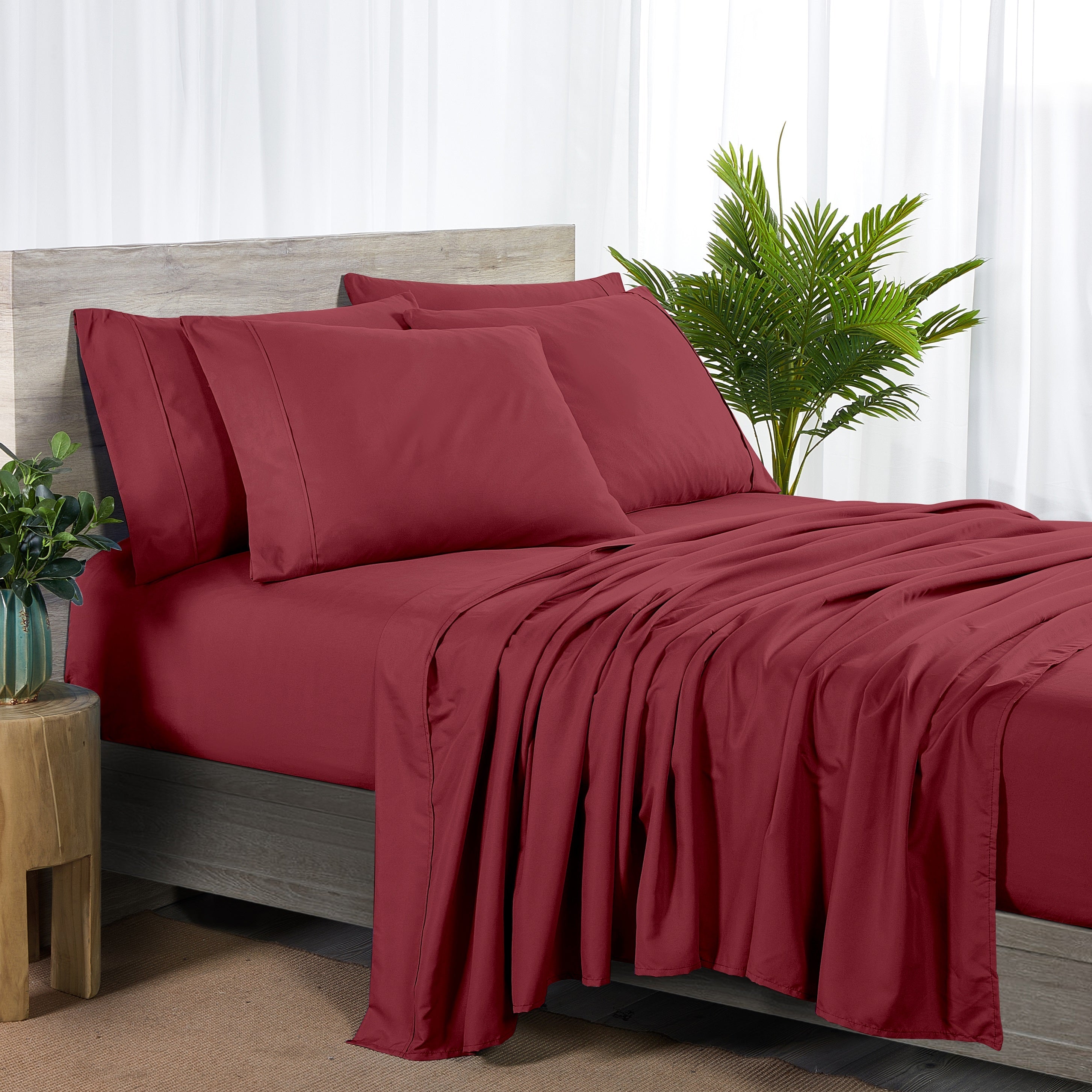 Bamboo Blend 6-Piece Sheet Set ¨C 2000 Thread Count SnugGrip Fitted Sheet 16¡± Deep Pocket Soft Wrinkle Resistant Twin Full Queen King Cal King
