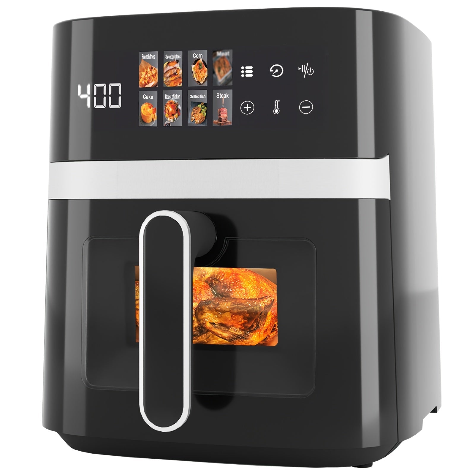 6 Quart Air Fryer with 8 Preset Functions ¨C 6-in-1 Large Capacity Air Fryer Oven with Smart Cook Program, Stainless Steel Rack, Viewing Window & Interior Light