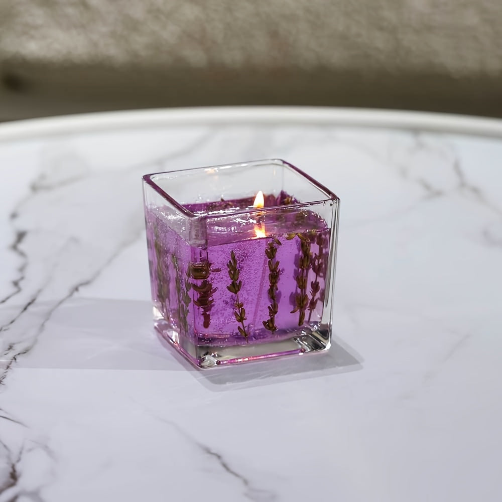 Floral Scented Candle 550g with True Flower Inlay ¨C Large Botanical Candle in Glass Jar, Rose & Lavender Fragrance, Luxury Aromatherapy Home Decor, Perfect Birthday & Gift Candle for Women