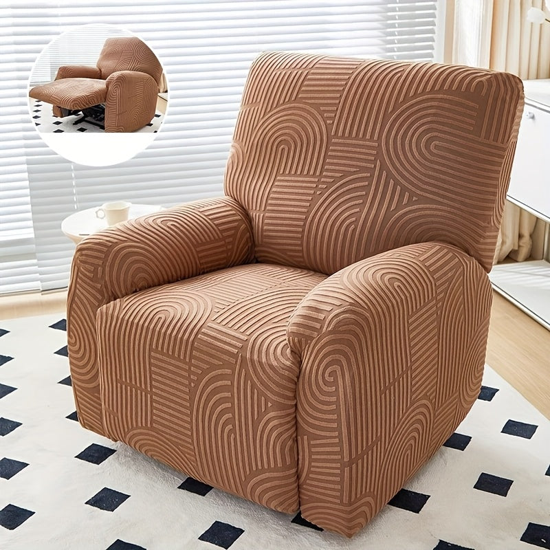 Recliner Chair Cover Elastic Jacquard Single Seat Armchair Slipcover Stretch Furniture Protector for Living Room Bedroom Office Relaxing Reclining Chair Sofa Cover Multiple Colors