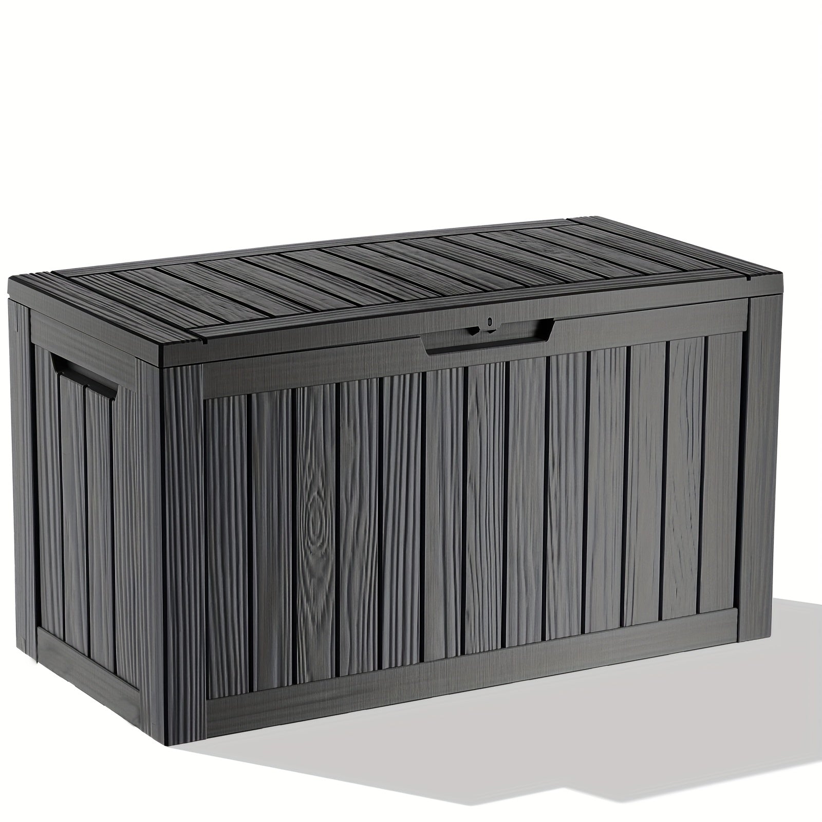 Large Resin Deck Box Lockable Outdoor Storage 80/100 Gallon ¨C 345L UV Protected Weatherproof Patio Storage Box | Sit-On Lid Deck Storage Chest for Pool Accessories, Garden Tools & Outdoor Gear