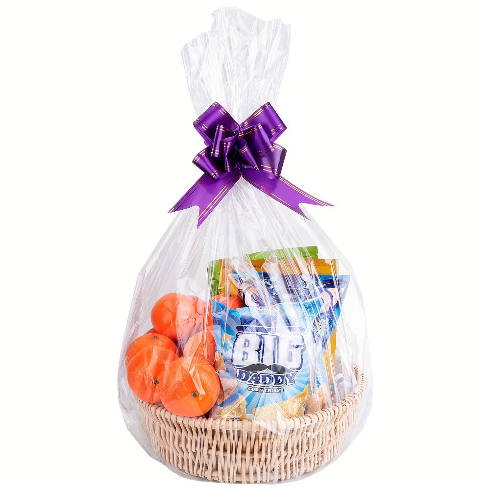 Cellophane Bags 50-Pack Large 18x30 Inch Transparent Gift Basket Wrap Bags ¨C Clear Cellophane Wrapping for Christmas, Holidays & Gift Packaging