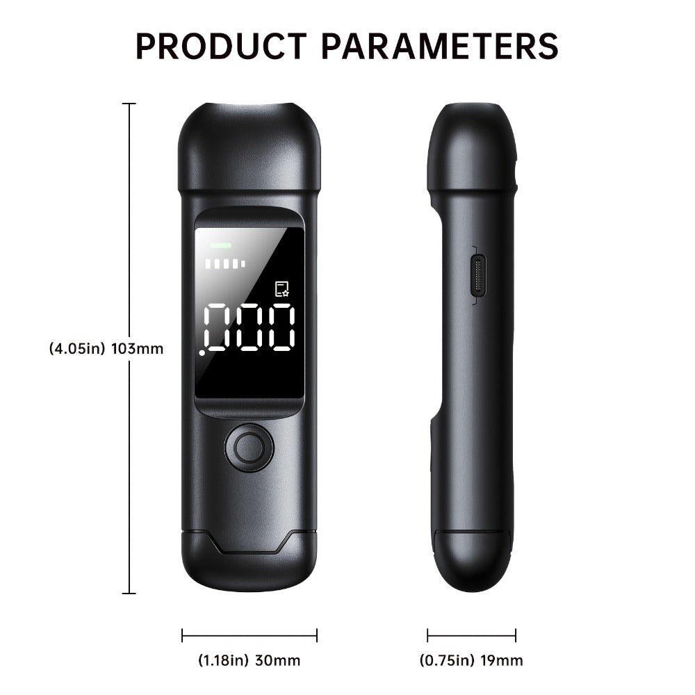 USB Rechargeable Breathalyzer with LCD Display ¨C Portable Personal Alcohol Tester, 200mAh Battery, Multi-Person Continuous Testing, Safe Driving Breath Analyzer