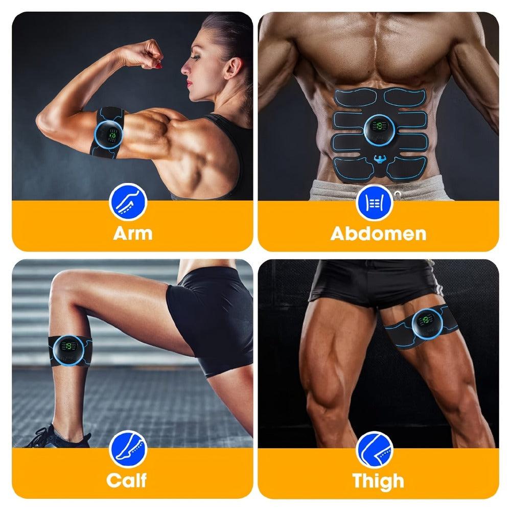 EMS Muscle Stimulator Abdominal Training Belt, Electronic Ab Toner for Whole Body Fitness & Strength Training, Exercise Equipment for Men & Women ¨C 3 Machines + 3 Patches Included