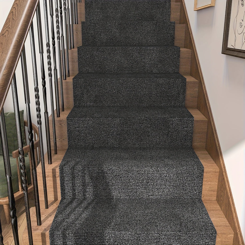 Non-Slip Runner Rug Self-Adhesive Carpet Strip Mat | Machine Washable Hallway Kitchen Stair Mat with Rubber Backing | Cat Scratch Protector Floor Covering