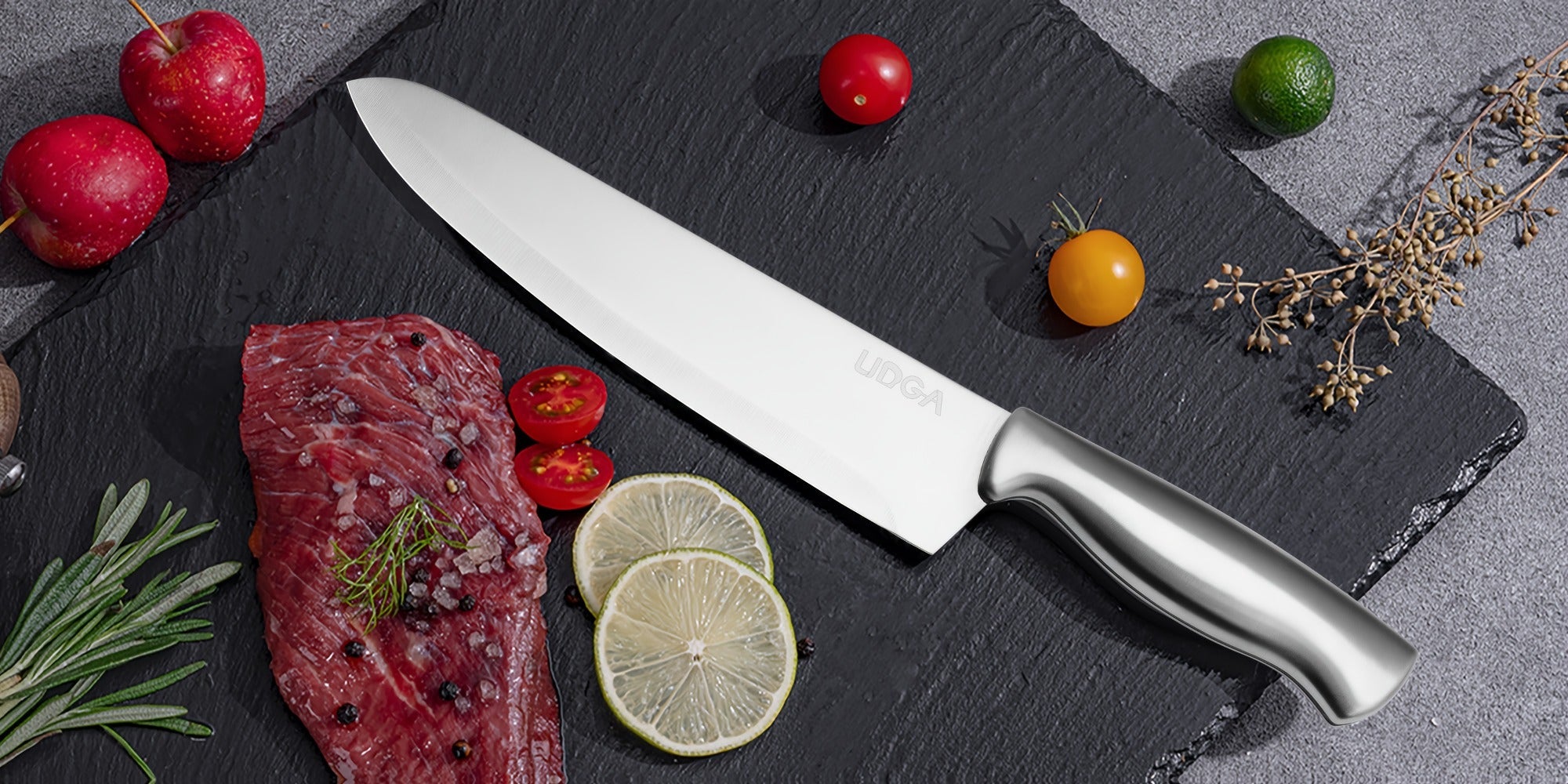 Stainless Steel Kitchen Knife Set Chef Knife Damascus Black Knife Block