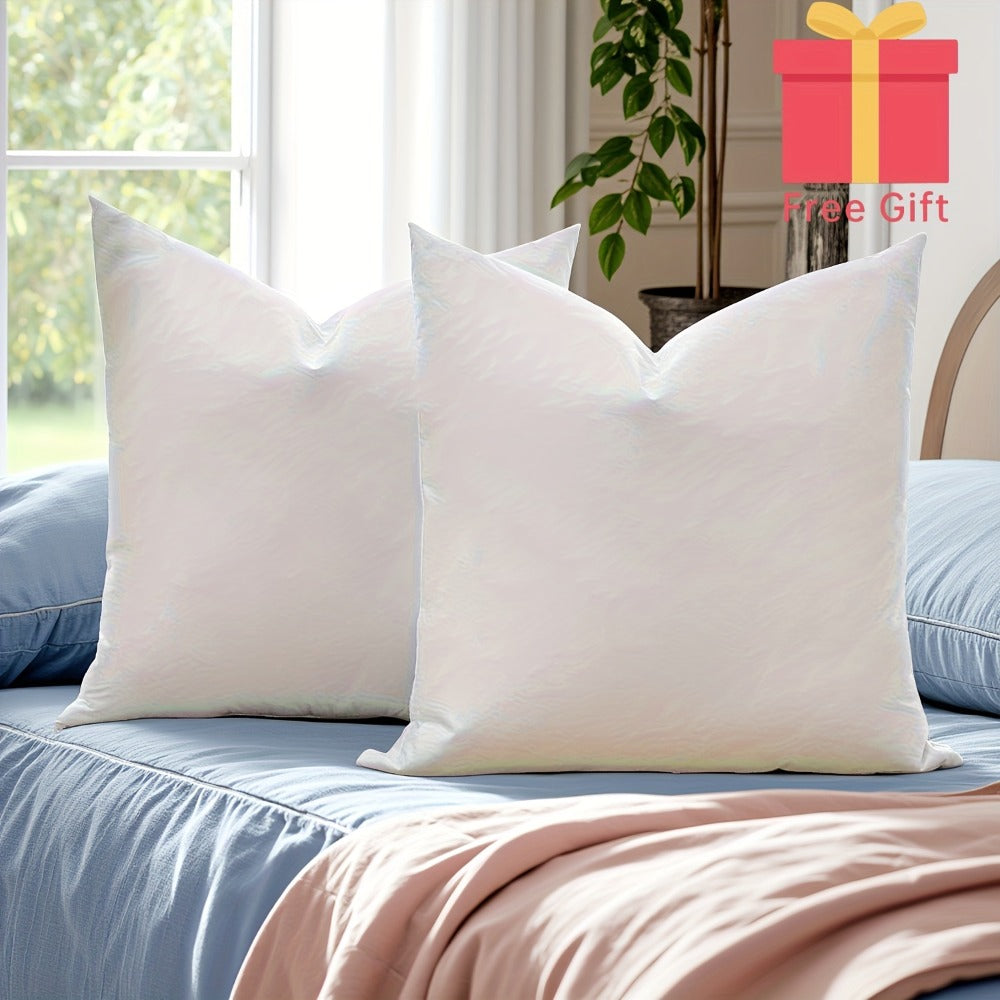 Pillow Inserts Square Indoor Outdoor Decorative Cushion Filling - Woven Fabric 200g+ Stuffing for Throw Pillows Couch Sofa Patio, White, Pack of 2 or 4, Multiple Sizes 12x20 16x16 18x18 20x20 22x22