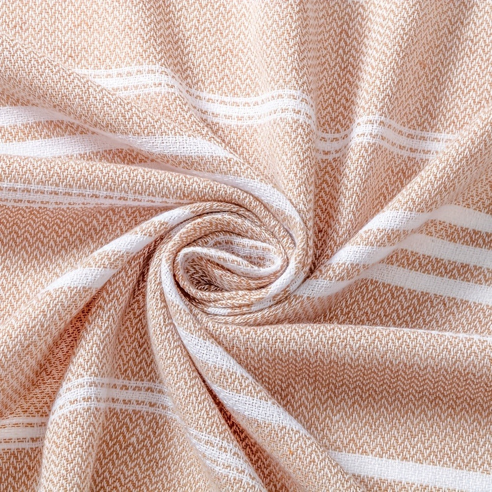 Turkish Striped Beach Towel Oversized 90x180cm 35.5x71in - Quick Dry Lightweight Sand Resistant Shrink Resistant | 10 Colors Blue Grey Orange Red Rose Brown Black Green Royal Blue Cyan | Pool Travel Gym