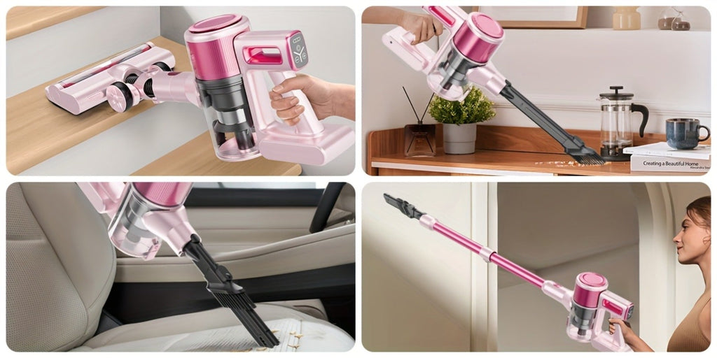 Cordless Vacuum Cleaner 55KPa 8-in-1 Stick Vacuum with LED Light 180¡ã Swivel Lightweight Wireless for Hardwood Carpet Pet Hair Stairs Car Sofa Home Office