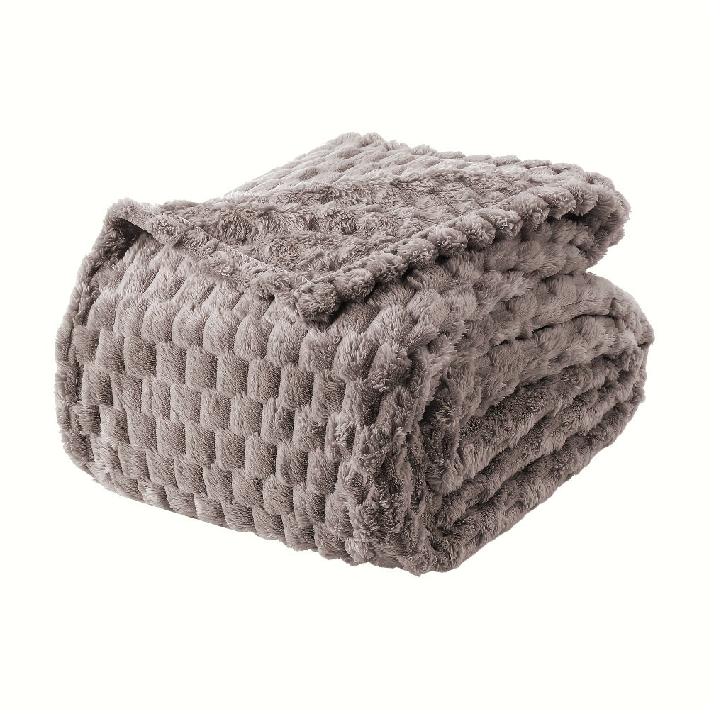 Quilted Flannel Throw Blanket ¨C 180-200gsm Soft Warm All-Season Bed Cover, 17 Patterns, Rhinestone & Checker Designs, 2 Sizes
