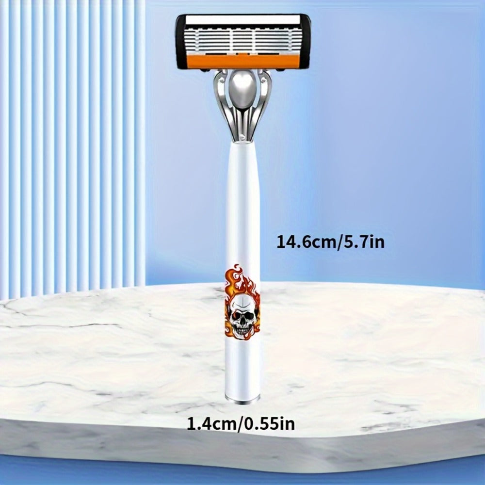 Men's Safety Razor with Replacement Blades - Anti-Slip Stainless Steel Handle Shaver for Beard & Sideburns, Classic Style Wet Shaving Razor, Multiple Blade Bundle Options