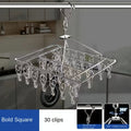 Clothes Drying Rack with Clips Stainless Steel Laundry Hanger Windproof Skidproof Multi-Clip Sock Underwear Dryer for Home Bedroom Balcony ¨C 30/40/50 Clips