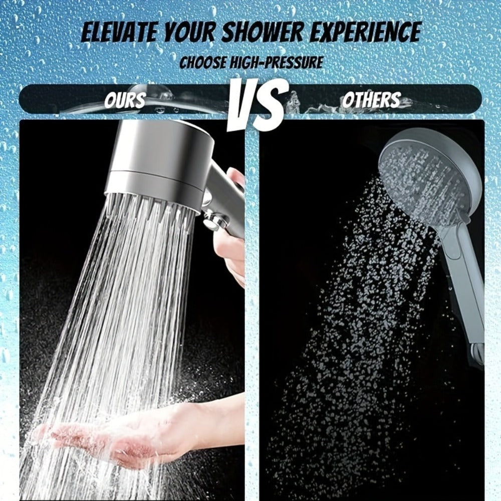 Filtered Handheld Shower Head High Pressure 4 Spray Modes ON/OFF Switch with Hose 5 Filter Elements Pet Shower