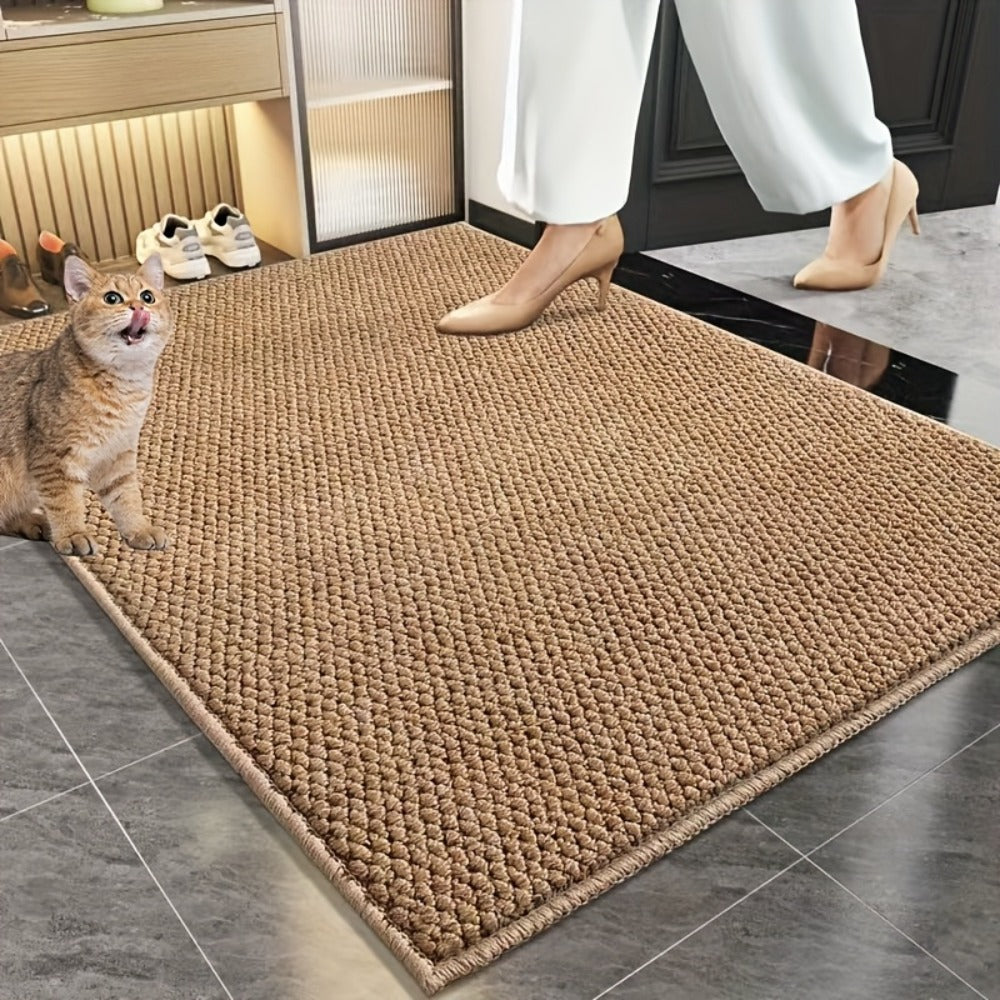 Cat Scratch Resistant Bath Mat Non-Slip Absorbent Entryway Rug Imitation Sisal Floor Mat for Bathroom Doorway Mud Sand Removal Easy Clean 31.5x47.24 inch