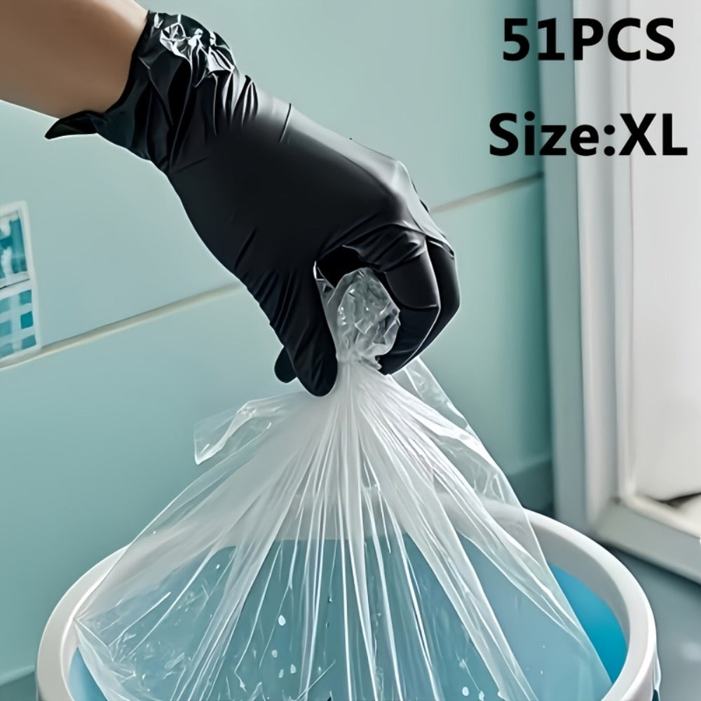 Disposable Nitrile Gloves Black ¨C Powder Free, Latex Free Protective Gloves for Household Cleaning, Pet Bathing, Tattoo, Hair Coloring & Professional Use (S/M/L/XL)