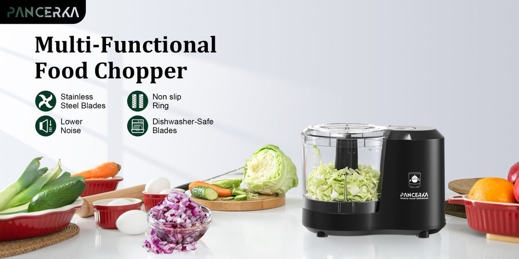 Electric Vegetable Chopper Food Processor - Mini Electric Food Chopper Blender for Kitchen, Baby Food Maker, Mixer Grinder for Dicing Mincing Puree, Black