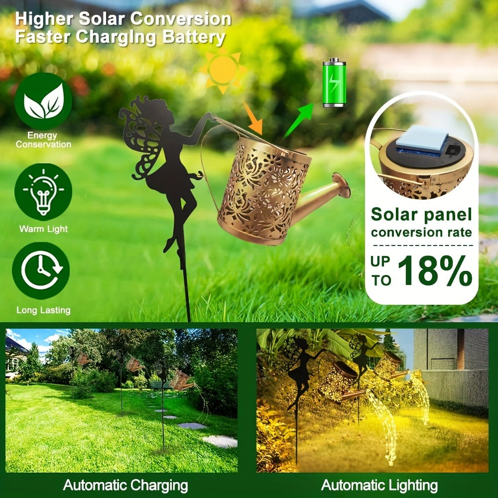 Solar Watering Can Fairy Light 36 LED Waterfall String Lights IP65 Waterproof Outdoor Garden Stake Lamp Patio Yard Decor Halloween Christmas