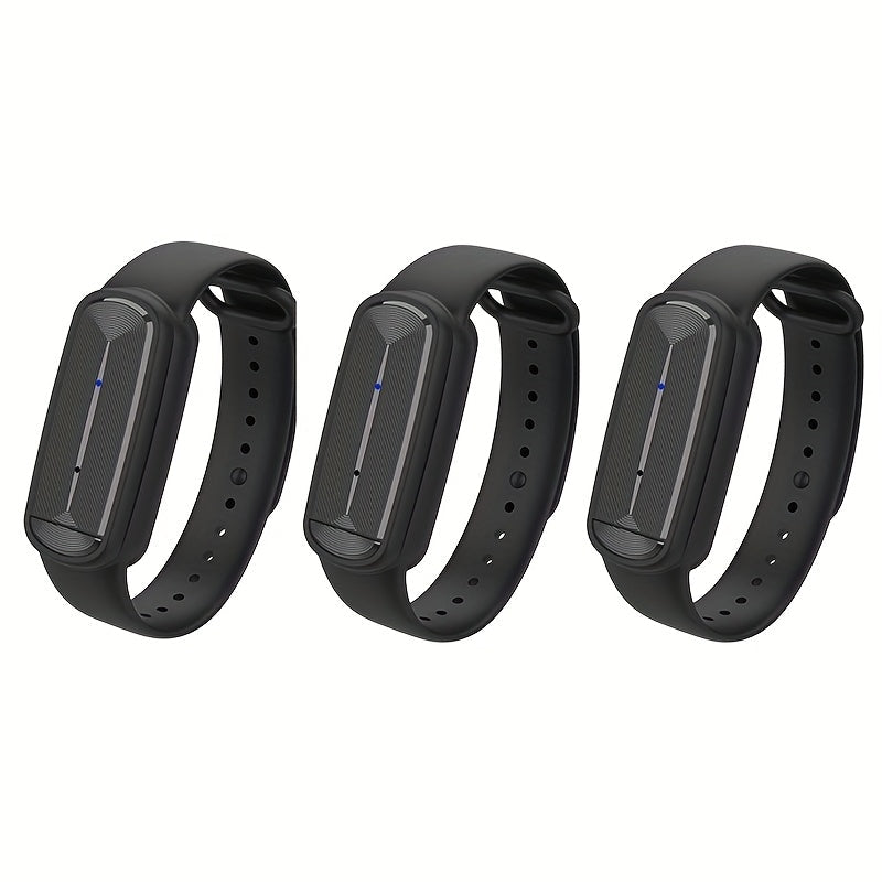 Ultrasonic Mosquito Repellent Bracelet 3-Pack ¨C USB Rechargeable Intelligent Bug Repellent Wristband for Camping, Outdoor, Hiking & Travel, Waterproof Mosquito Control Bracelet for Adults & Kids