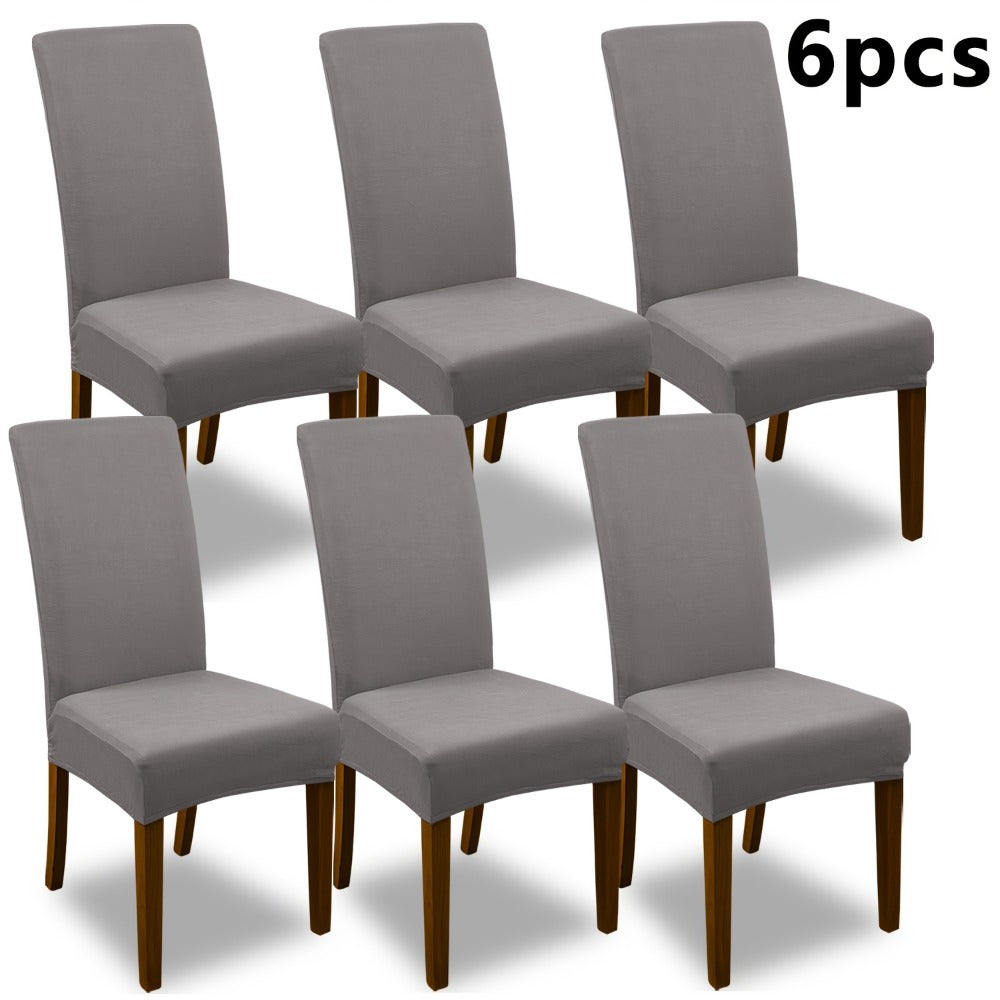 Stretch Dining Chair Covers Set | Elastic Jacquard Slipcovers for Dining Room Kitchen Wedding Office, 4pcs or 6pcs, 9 Colors, Washable Furniture Protector