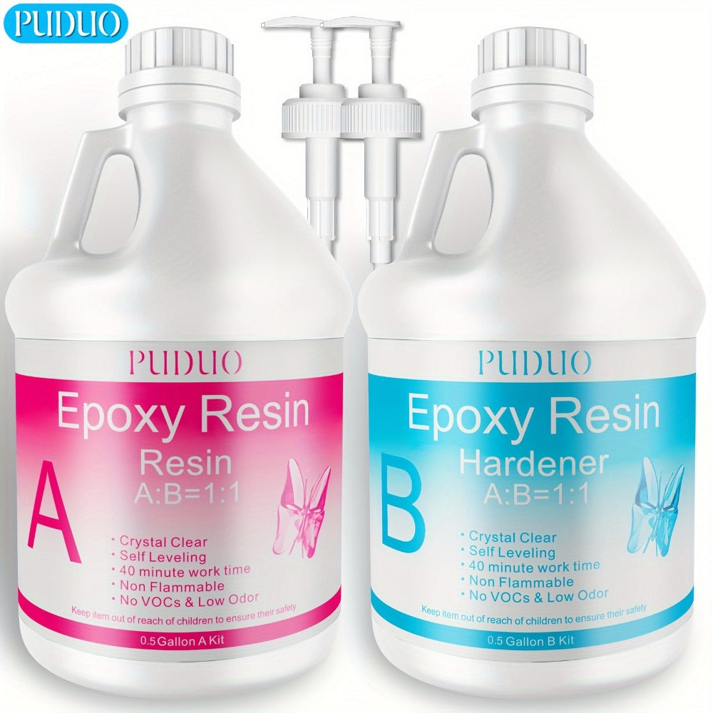Epoxy Resin Kit Ultra Clear Bubble-Free Self-Leveling ¨C 2-Part Casting & Coating Resin for River Tables Countertops Crafts, Yellowing-Resistant Fast Cure Formula