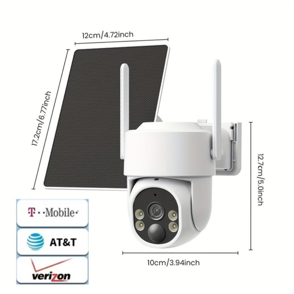 Solar Security Camera 4G Outdoor ¨C AI Smart Alarm, Solar Powered, No WiFi & Wire-Free, 4G LTE Surveillance Camera for Farm, Villa, Ranch & Remote Property Security (TBG12)