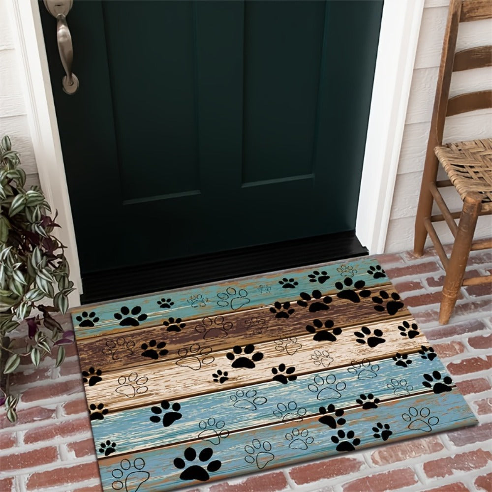 Cat Paw Print Door Mat Non-Slip Washable ¨C Indoor Outdoor Welcome Mat Quick-Dry Anti-Slip Rug for Living Room, Bedroom, Bathroom, Kitchen, Entryway ¨C Multiple Sizes