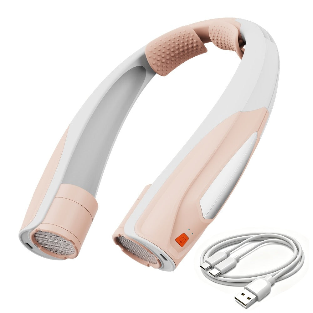 Neck Fan Wearable Bladeless Neckband Fan 3000mAh Dual Battery 6 to 20 Hours Battery Life Dual Wind Speeds Super Quiet Brushless Motor USB Charging Soft Silicone Strap for Work Travel Sports Outdoor