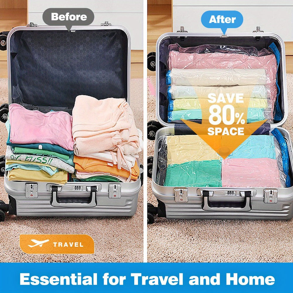 Vacuum Storage Bags 16pcs with Electric Pump ¨C Space Saver Compression Bags for Clothes, Bedding, Pillows, Quilts, Blankets, Travel & Luggage (7 Small, 6 Medium, 3 Large)